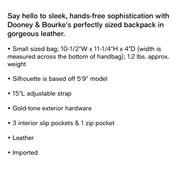 Dooney & Bourke Blue and Brown Leather Backpack - Picture 13 of 13